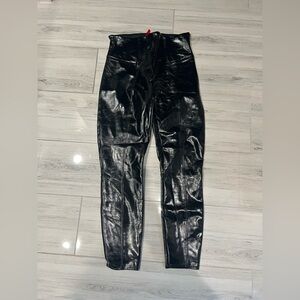 SPANX Black Shiny High-Waisted Leggings